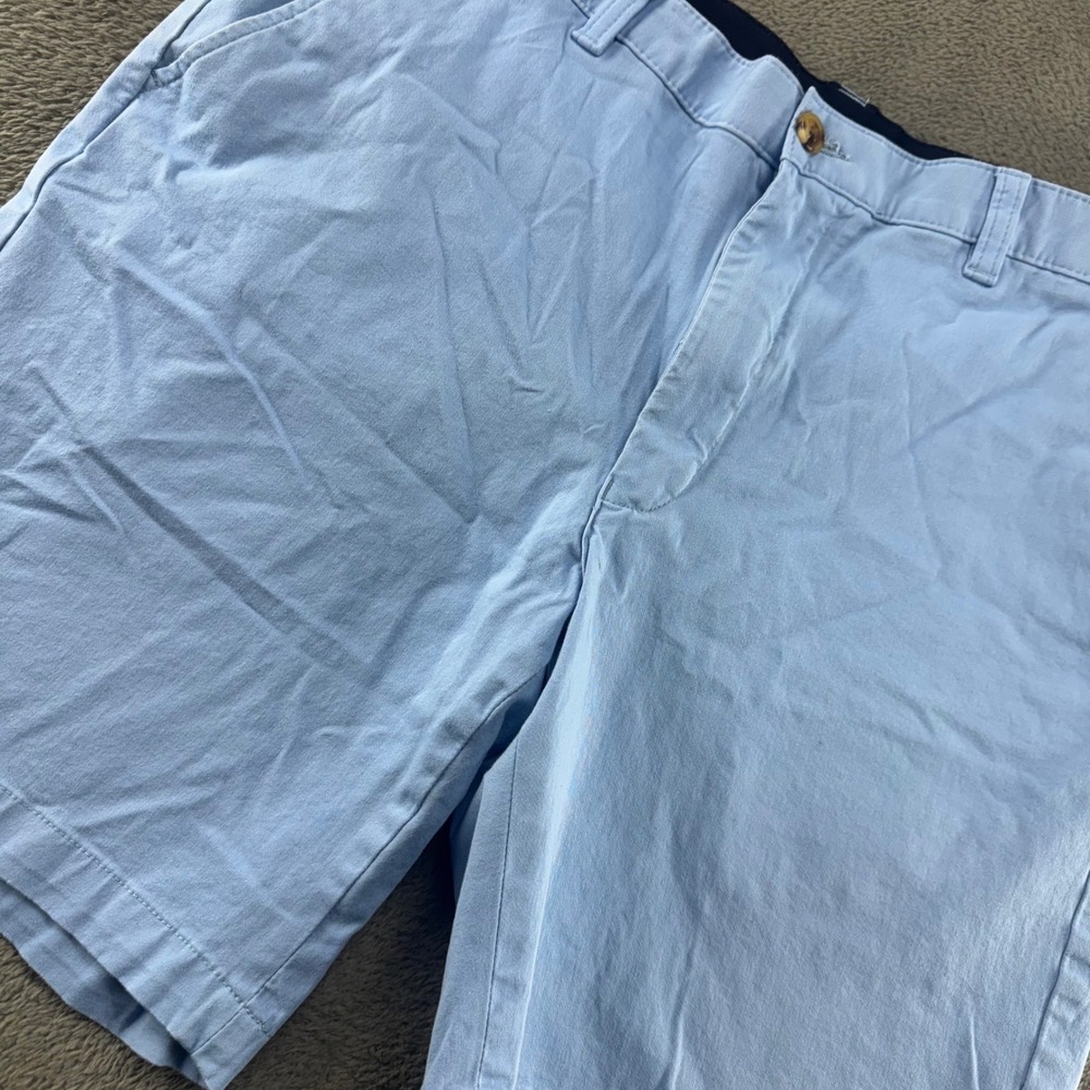 Club Room Chino Shorts Mens 36 Light Blue Excellent Solid Cotton Twill Casual